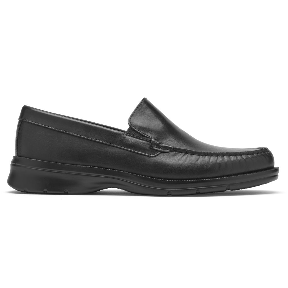 Mocasini Barbati Rockport Palmer Venetian Slip-Ons Negrii - Romania 3402-DTQZB